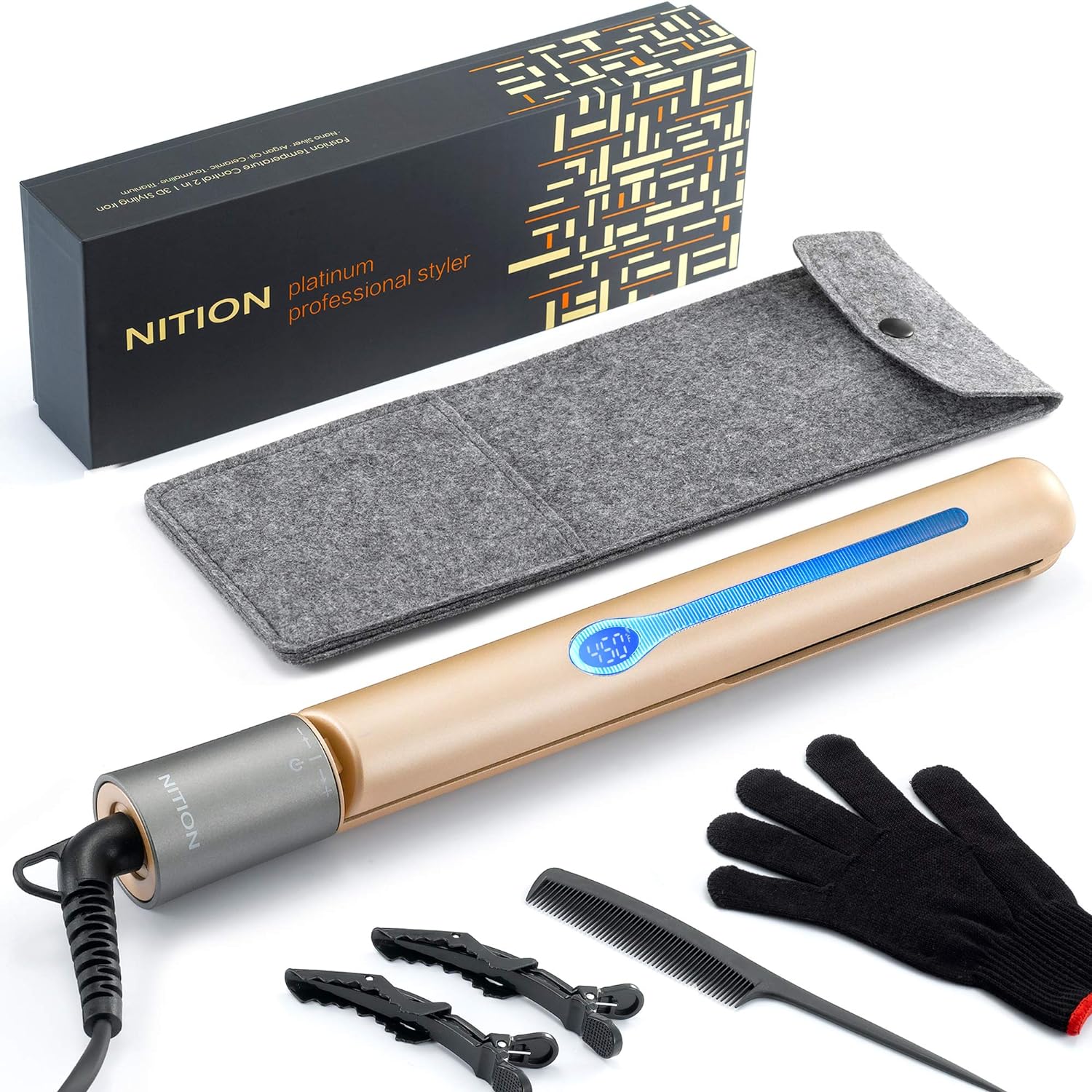 NITION Professional Salon Hair Straightener and Curler